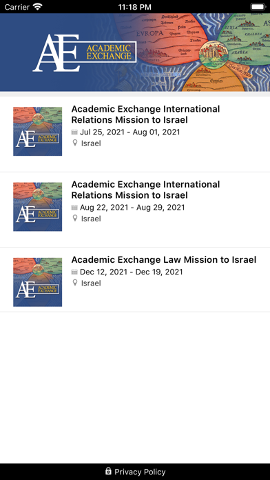 Academic Exchange Events screenshot 2