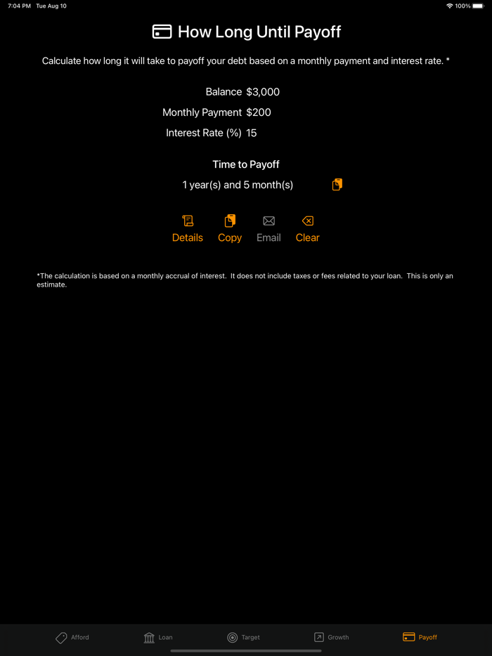 Affordability Calculator Etc