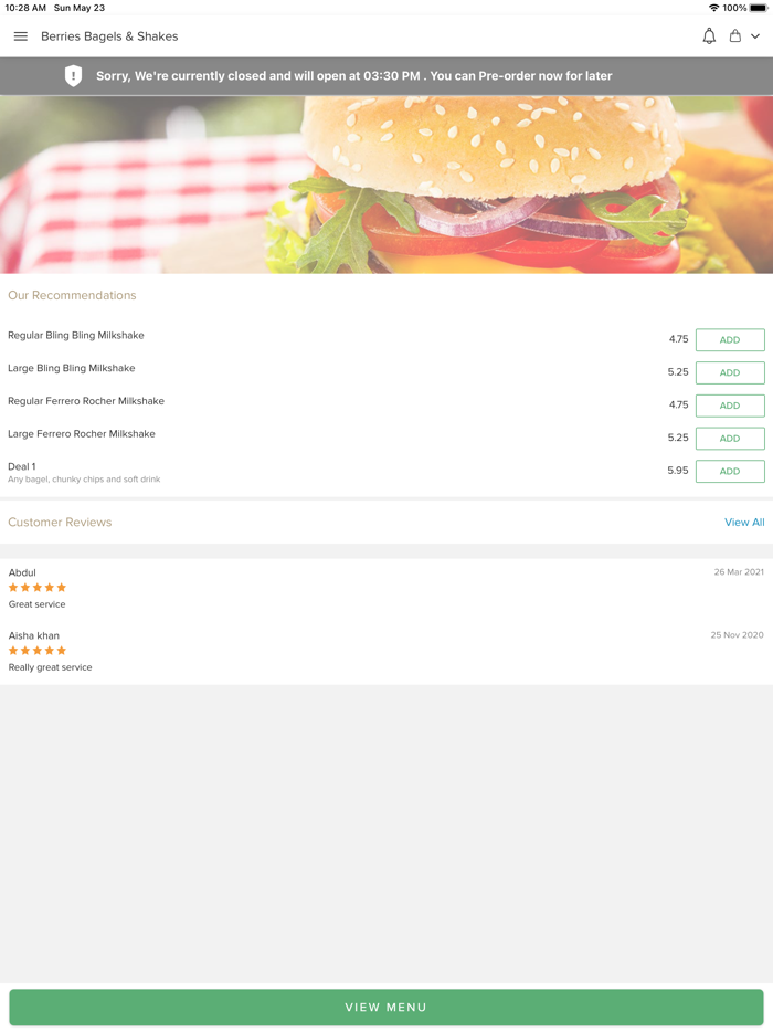 Berries Bagels  Shakes App