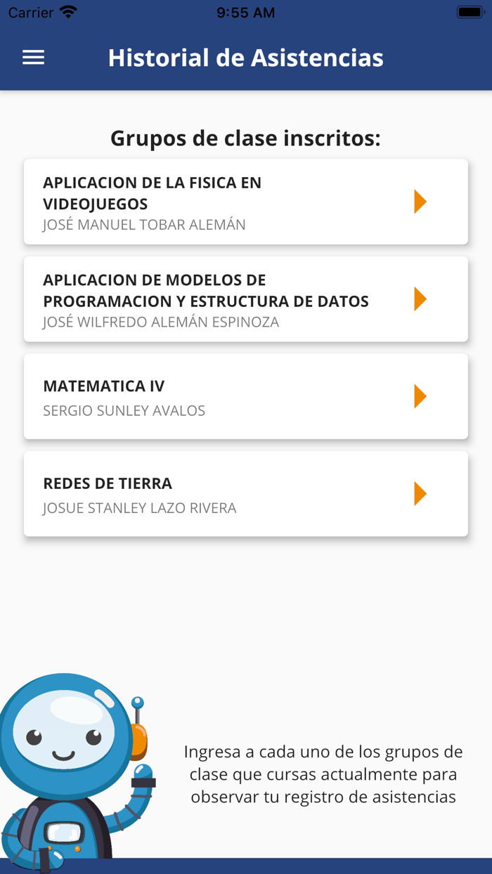 Asistencia a Clases UFG