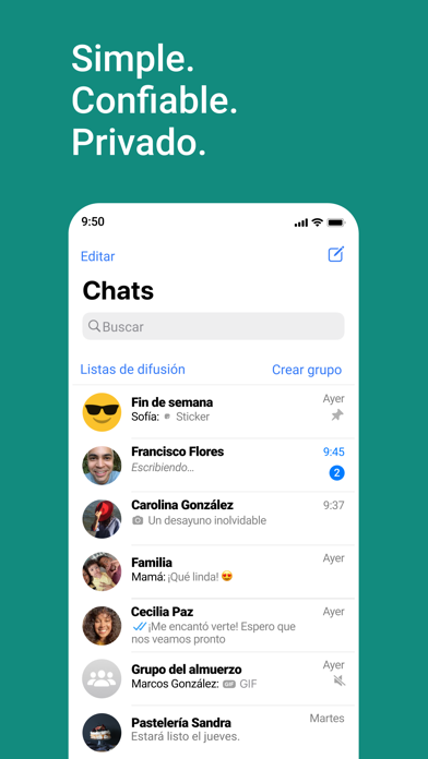 WhatsApp Messenger iPhone Capturas de pantalla