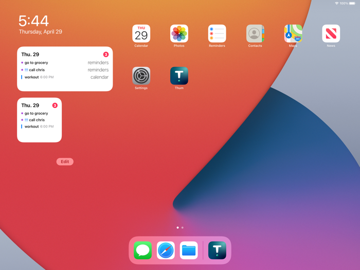 Thum - events  reminders