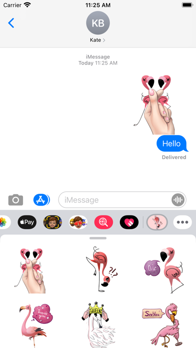 Rose Pink Flamingo Stickers screenshot 1