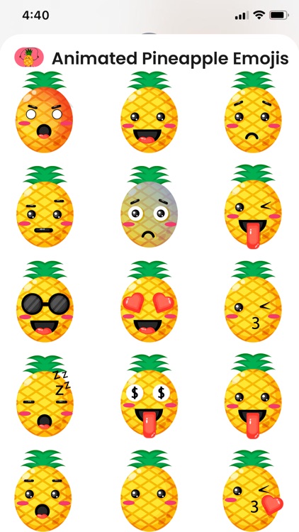 Animated Pineapple Emojis