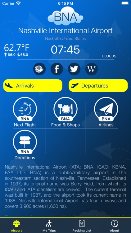 Nashville Airport Info + Radar