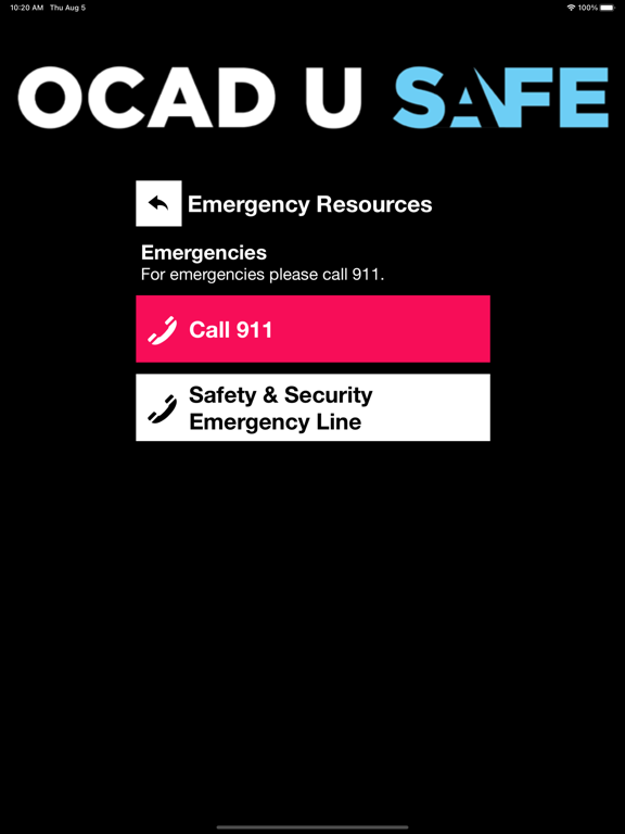 OCAD U Safe screenshot 2