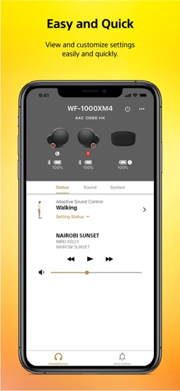 Sony | Headphones Connect app screenshot
