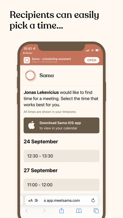 Sama - scheduling assistant screenshot-4