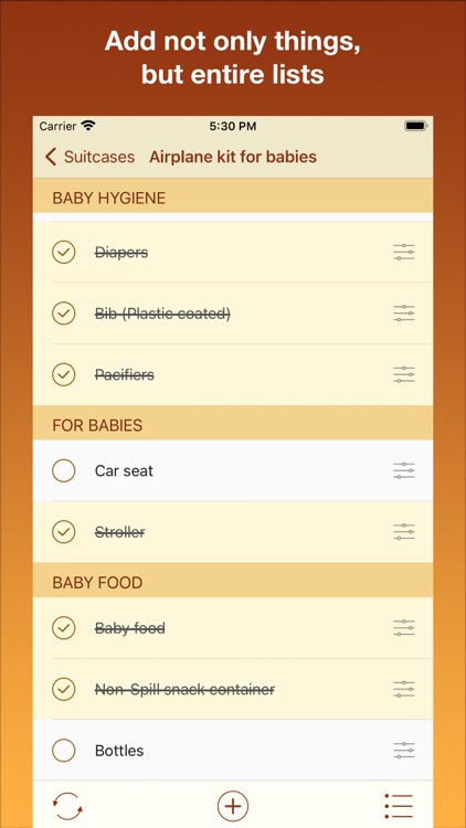 Suitcase things checklist