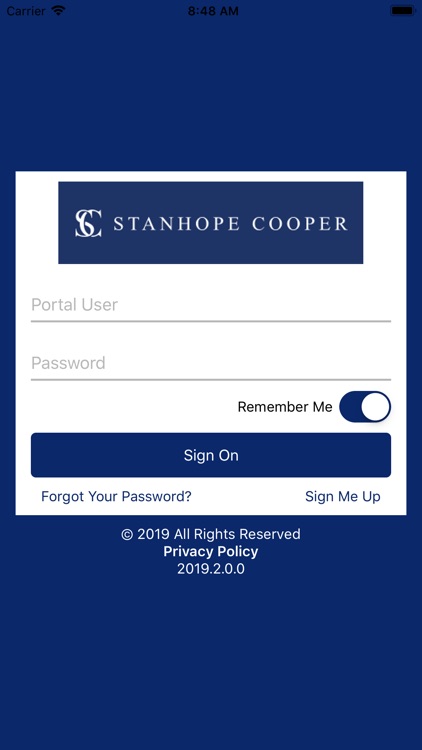 Stanhope Cooper Customer LogIn