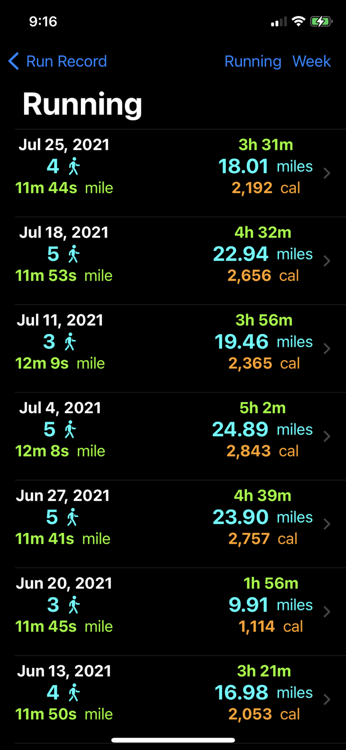 Run Record - Training Volume