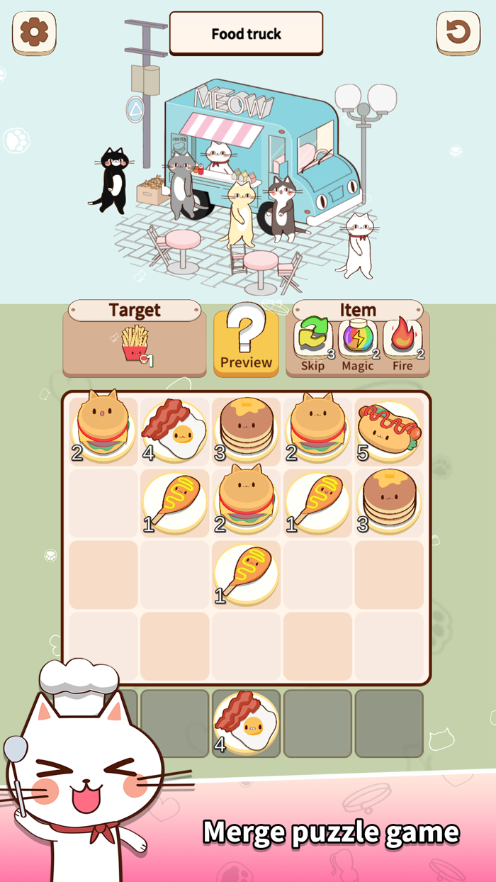Cat Merge Cafe Dessert Puzzle