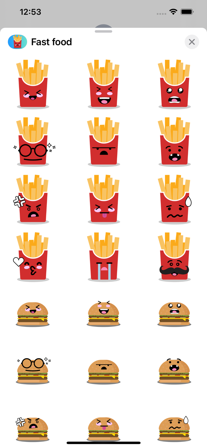 Fast food emotions stickers
