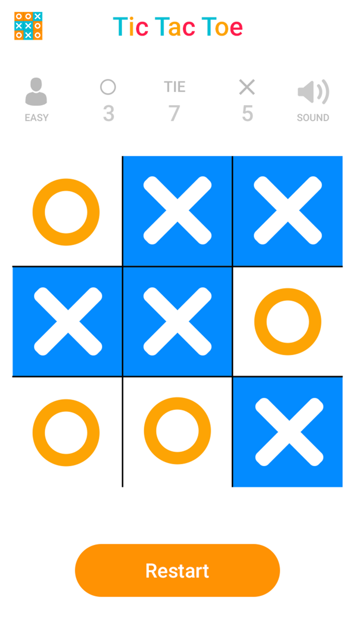 Tic Tac Toe Colorful