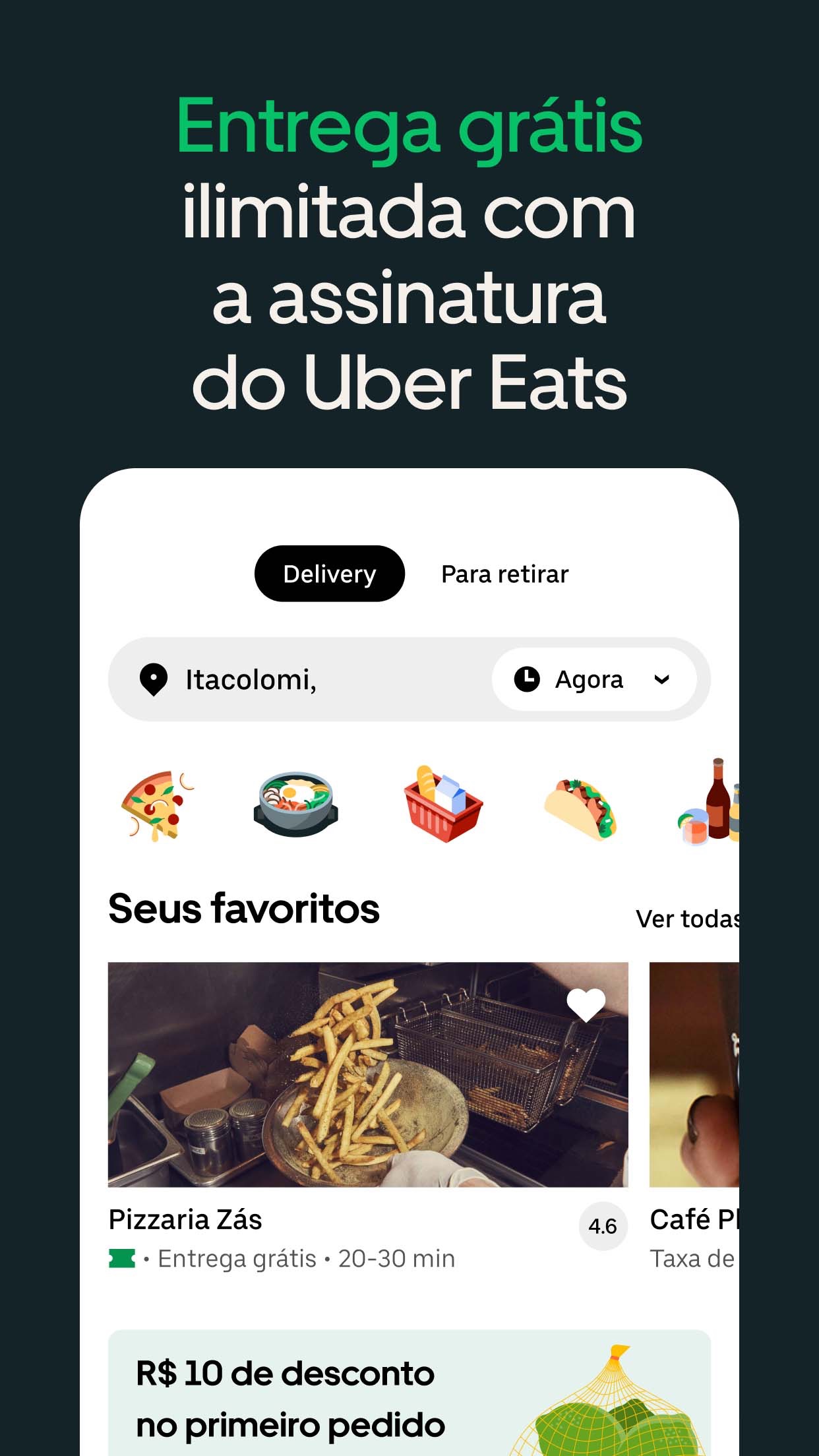 Screenshot do app Uber Eats: Delivery de comida