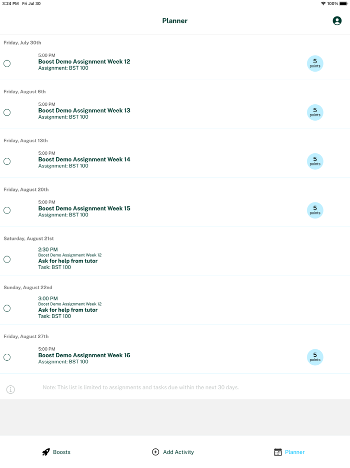 Boost - Assignment Reminders