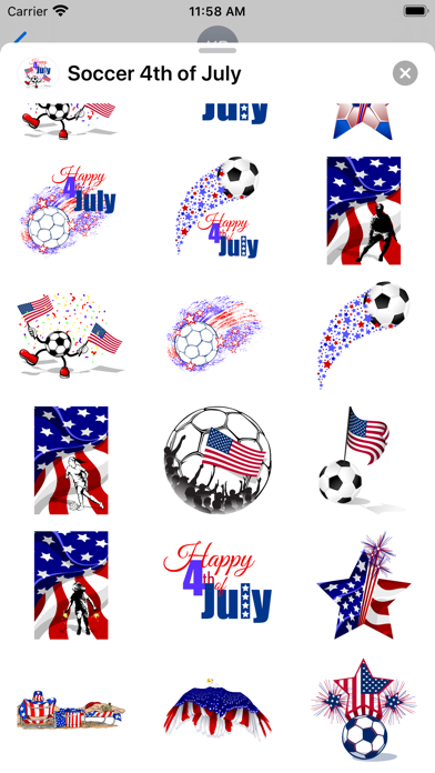 Soccer 4th of July Stickers screenshot 2