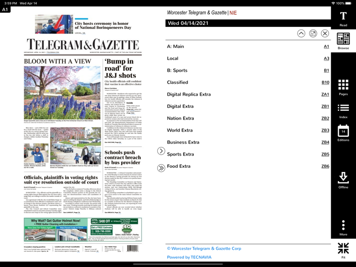 Worcester Telegram NIE