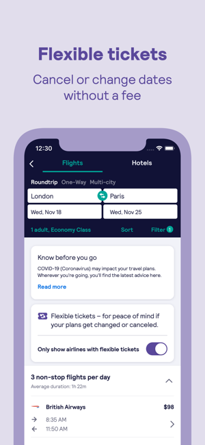 ‎Skyscanner – travel deals Screenshot