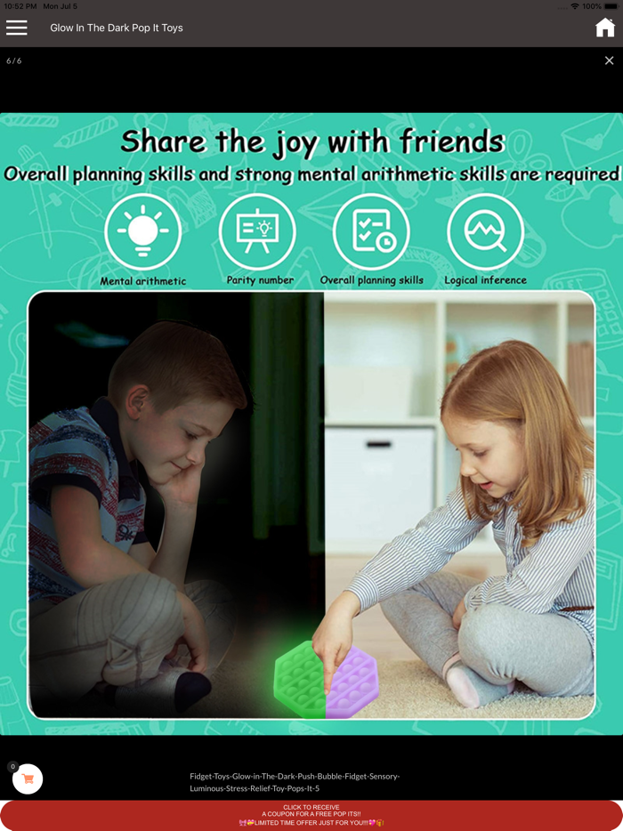 Glow In The Dark pop It Toys