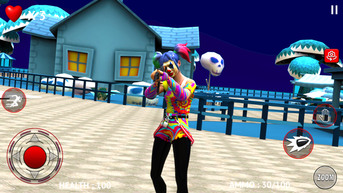 Scary Tie Dye Clown Girl Game