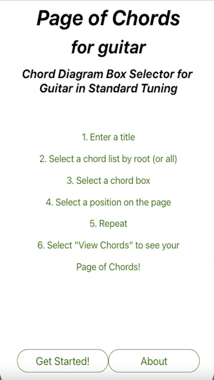 Page of Chords for Guitar