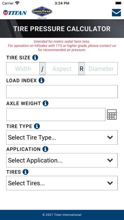 Tire Pressure Calculator