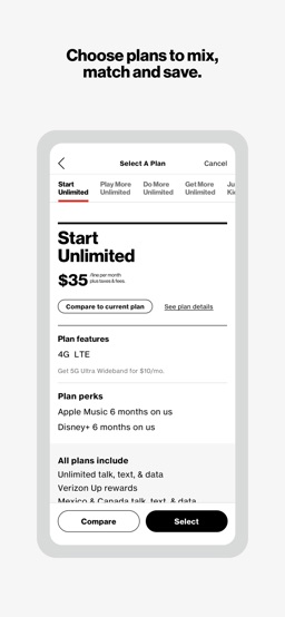 My Verizon app screenshot
