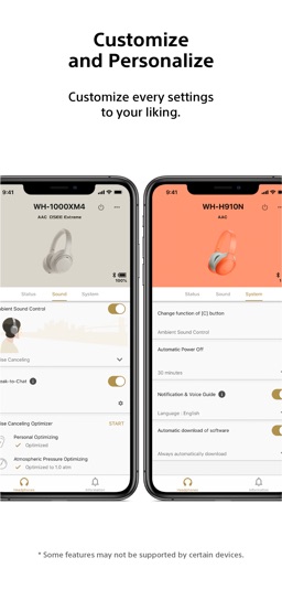 Sony | Headphones Connect app screenshot