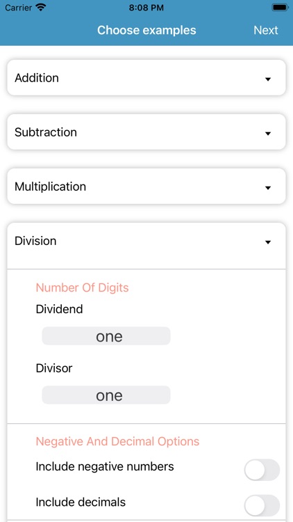 Math worksheets generator