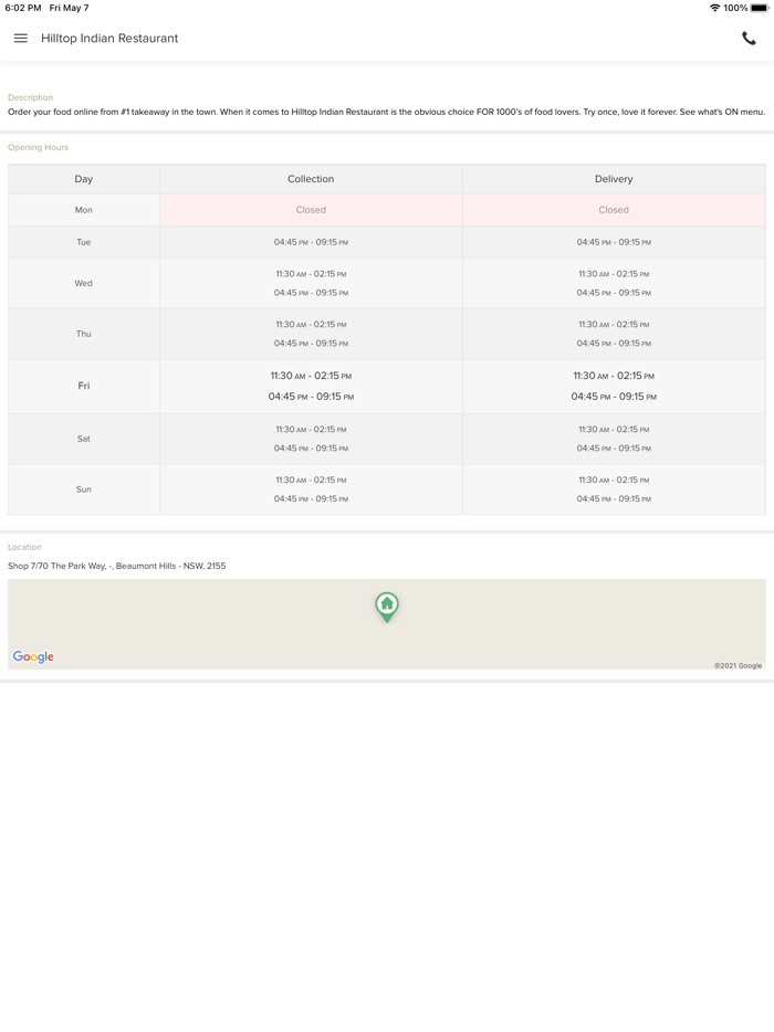 Hilltop Indian Restaurant