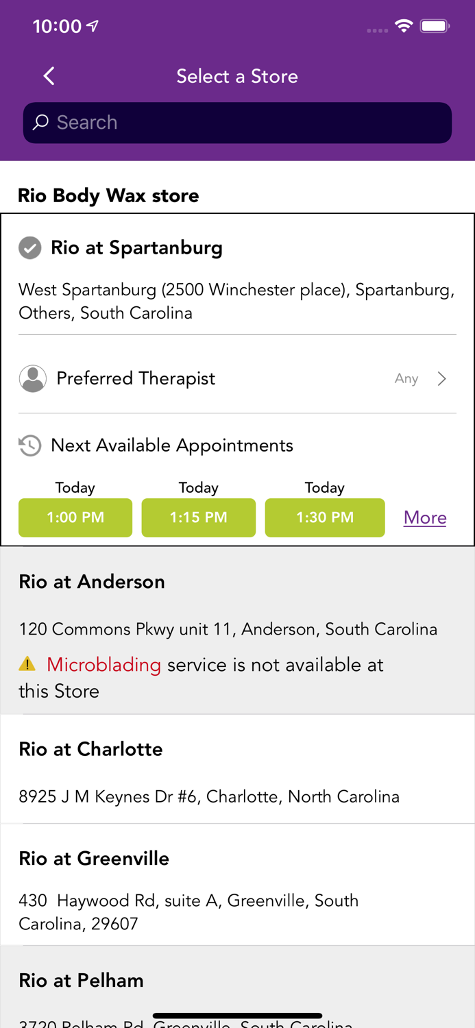 Rio Body Wax Guest App