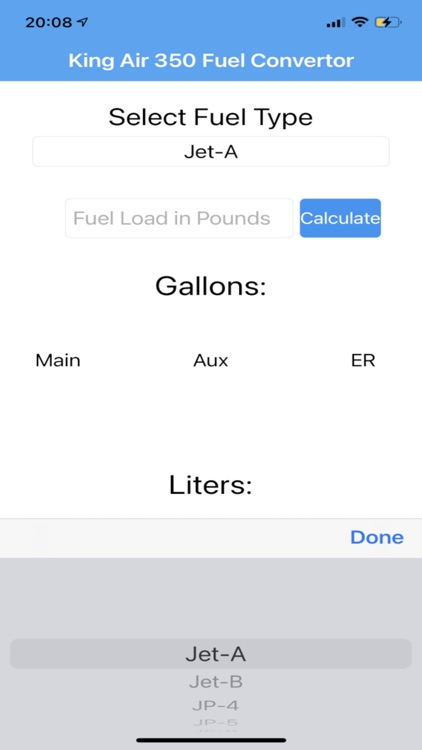 King Air 350 Fuel Calculator