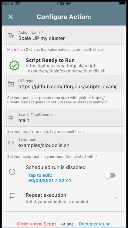 Scripts Actions