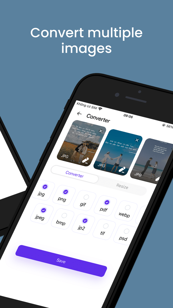 Convert photo to PDF, GIF, PNG