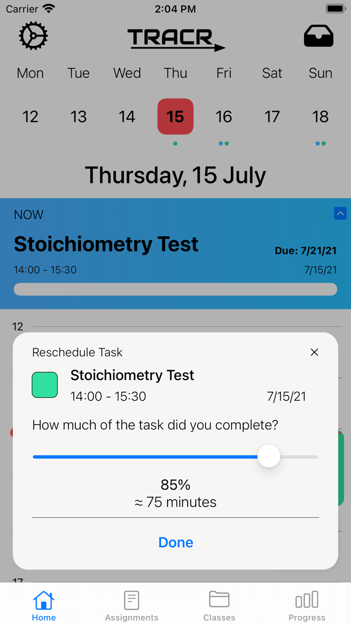 Tracr Scheduling App