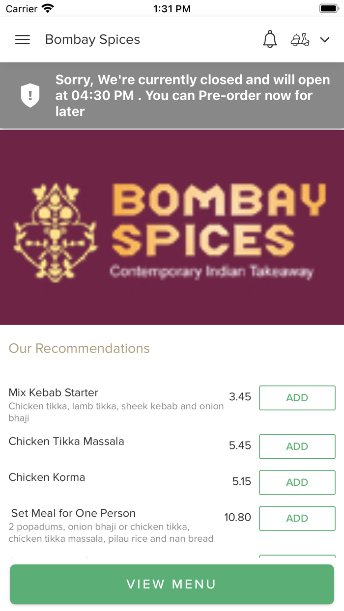 Bombay Spices App