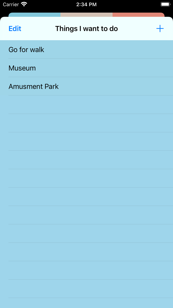 Place and Things Lists