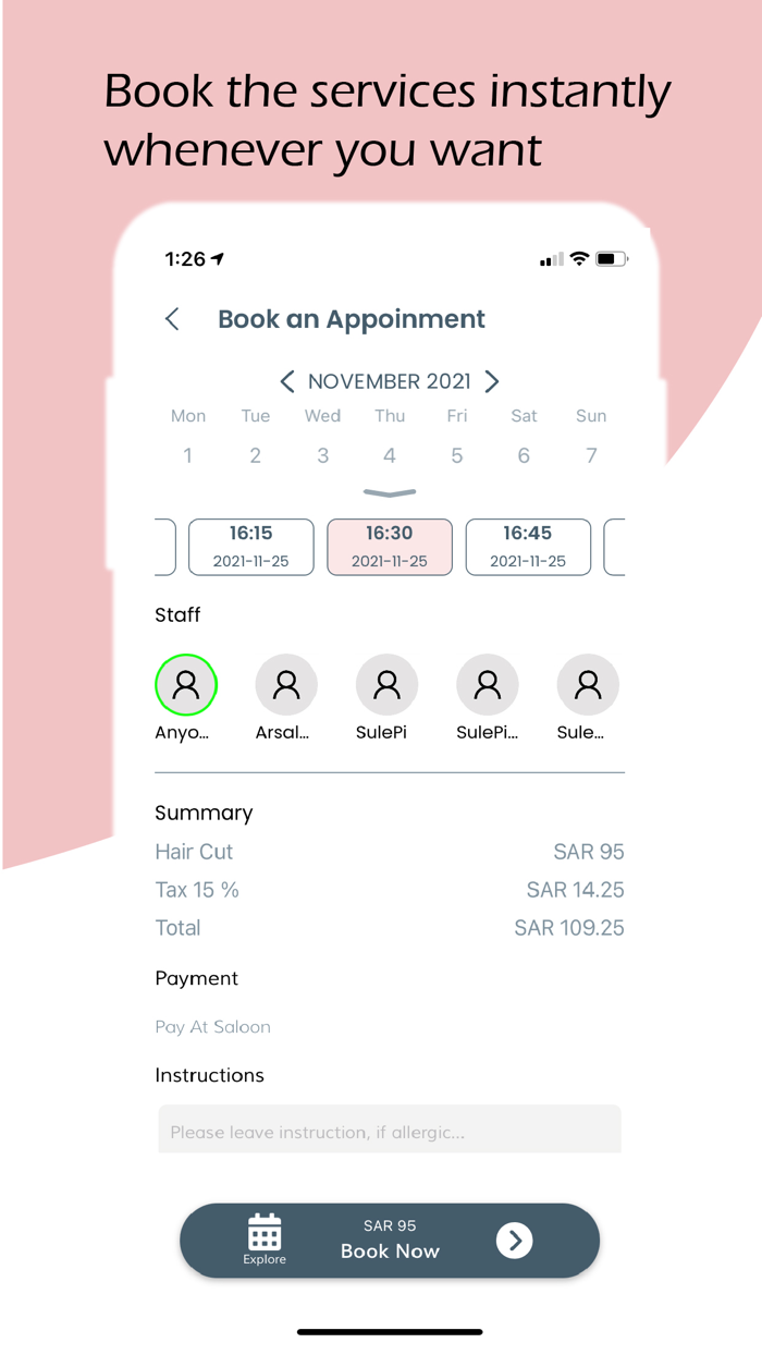 Glow salon and spa booking