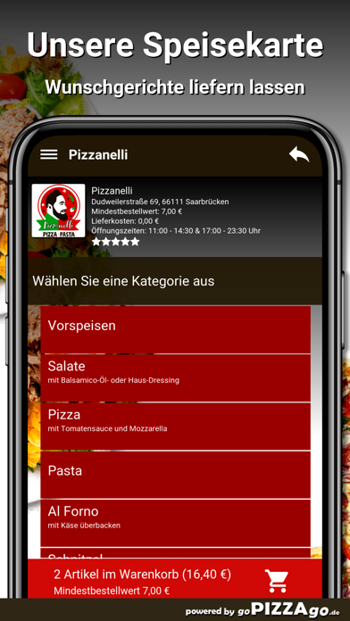 Pizzanelli Saarbrücken Screenshot