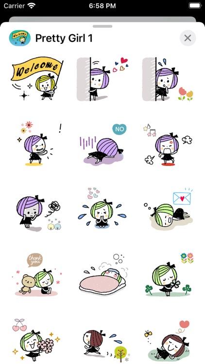 Pretty Girl 1  Stickers pack
