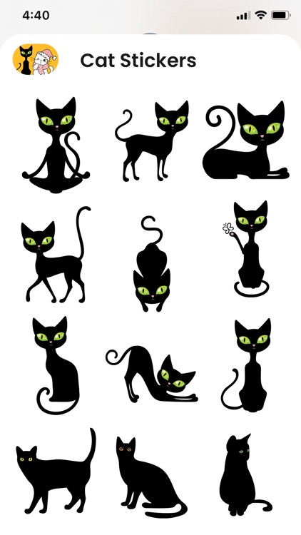 Black & White Cat Stickers