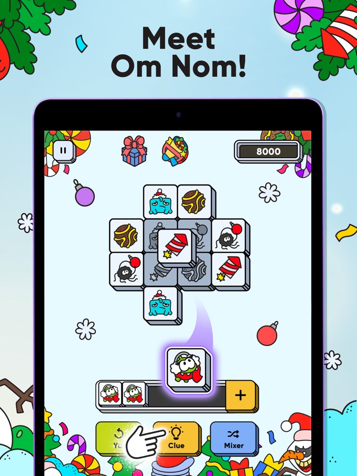 Om Nom 3 Tiles Matching Game