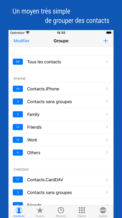iContacts+: Contacts de groupe iContacts+: Contacts de groupe