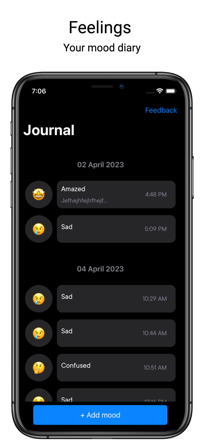 Feelings - Your moods diary