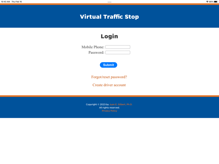 Virtual Traffic Stop