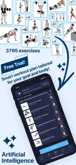 Game screenshot Gym&Home Exercises: WorkoutAI apk