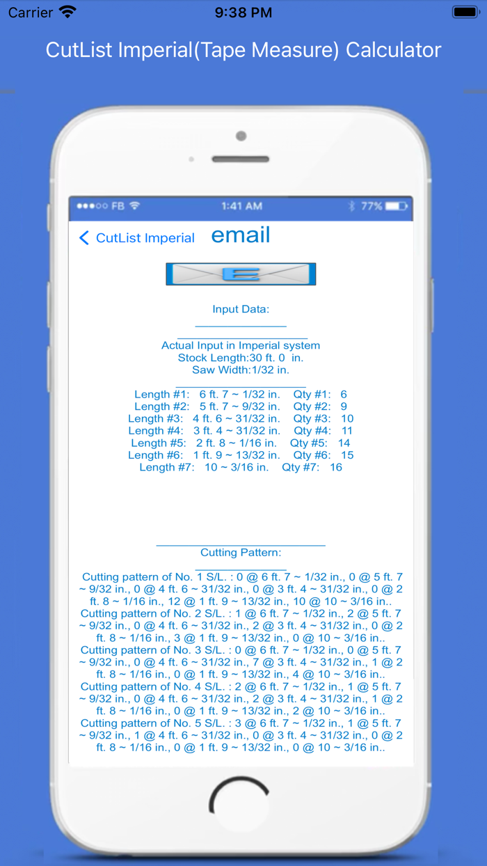 CutList Imperial Calculator
