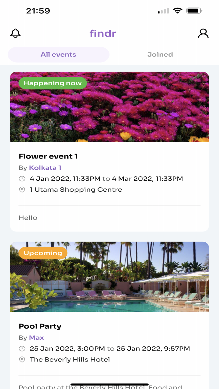 Findr - Find and create events