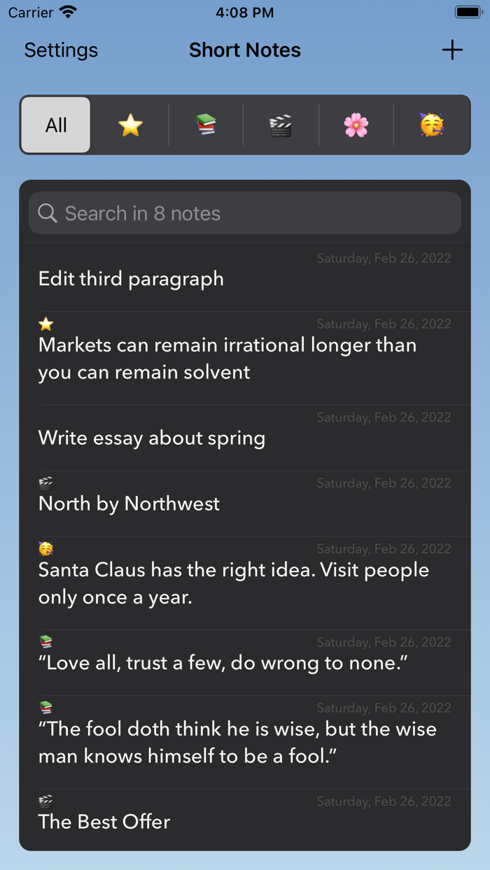 Short Notes - Tag with Emoji